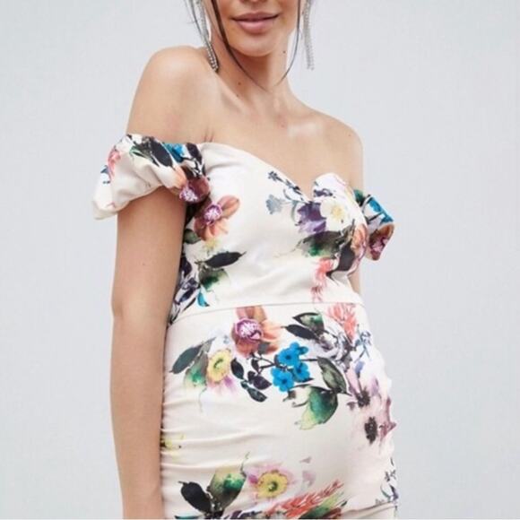 Little Mistress off the shoulder bodycon dress size 6 NWT - Picture 2 of 8